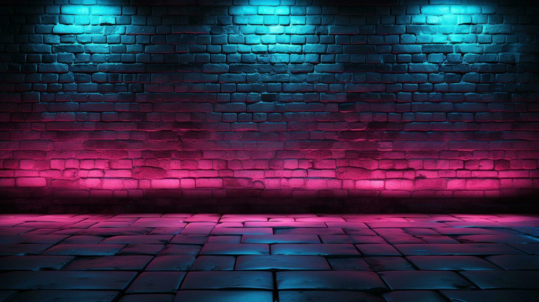 ray lighting on a brick wall background photo