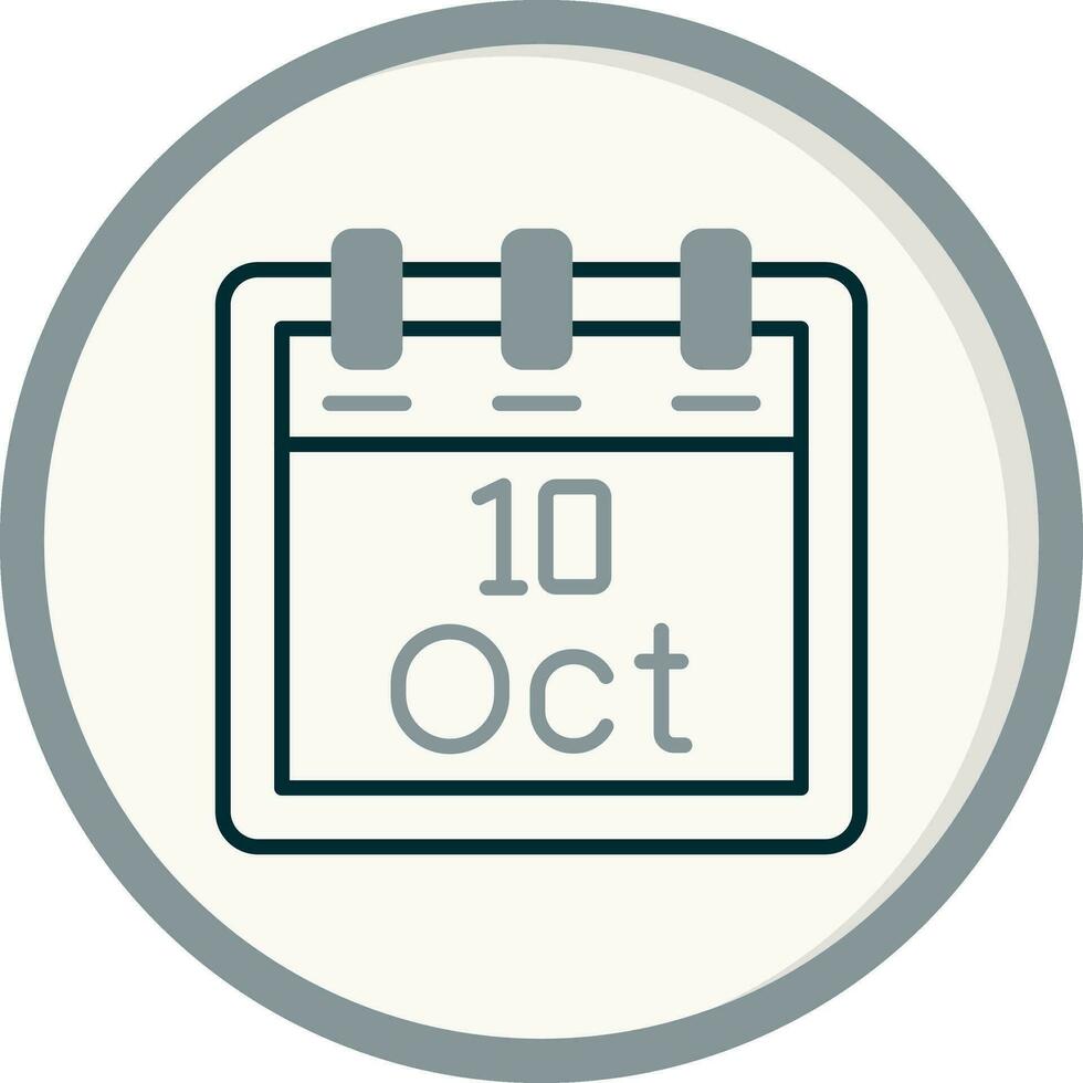 octubre 10 vector icono