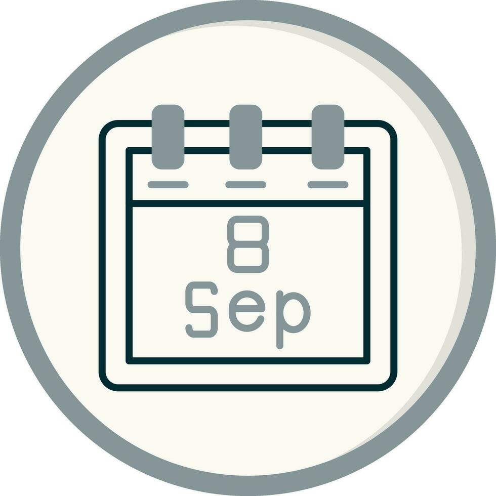 septiembre 8 vector icono