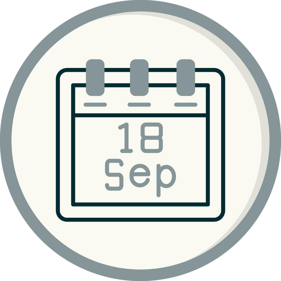 septiembre 18 vector icono