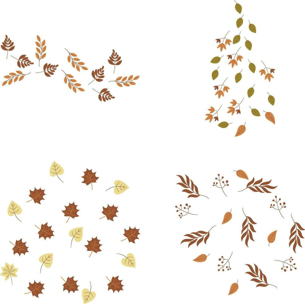 caído otoño hojas con vistoso concepto. follaje antecedentes. vector ilustración colocar.