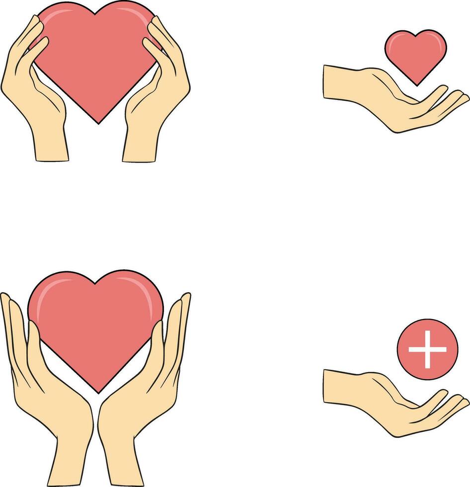 International Day of Charity Icon Set. Vector Illustration.