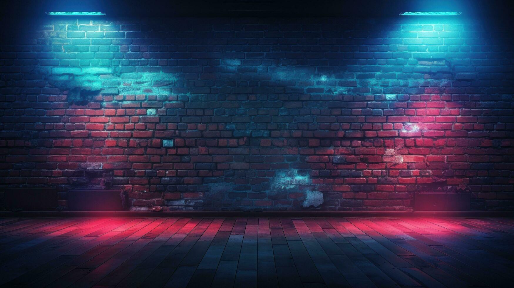 ray lighting on a brick wall background photo