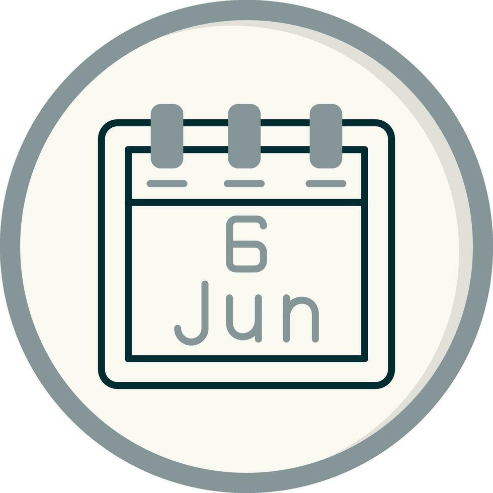 junio 6 6 vector icono