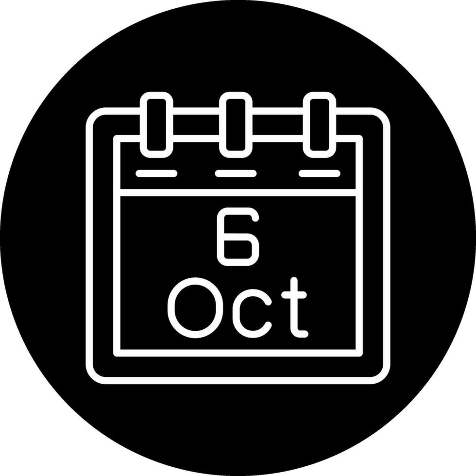 October 6 Vector Icon