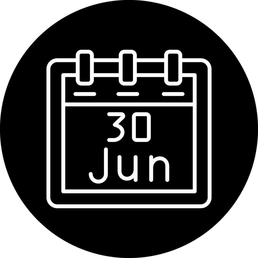 junio 30 vector icono