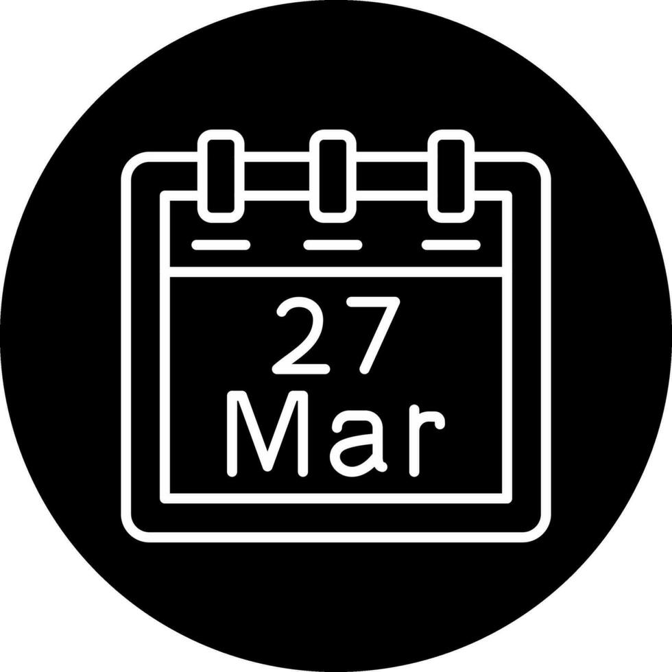 marzo 27 vector icono