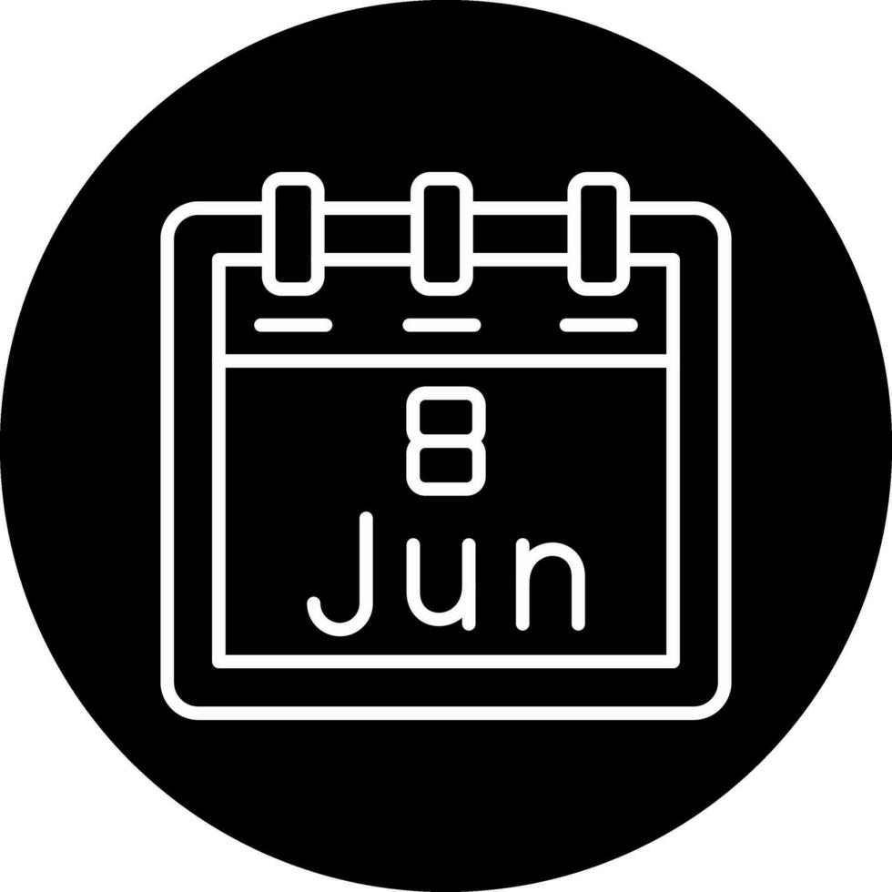 junio 8 vector icono