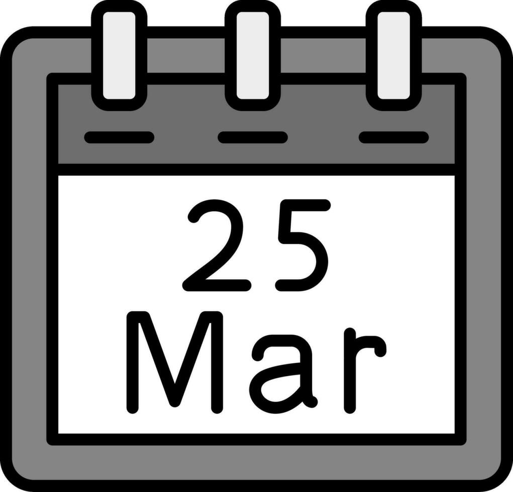 marzo 25 vector icono