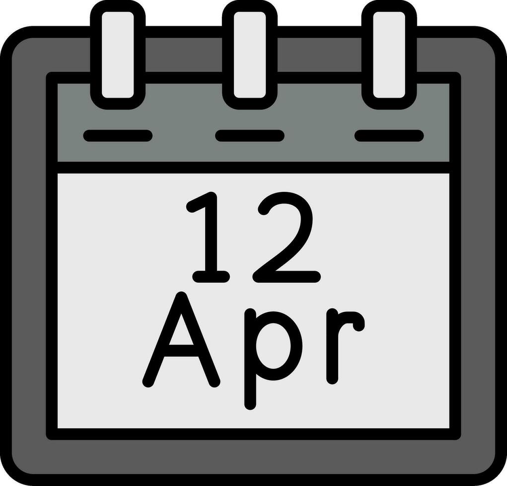 April 12 Vector Icon