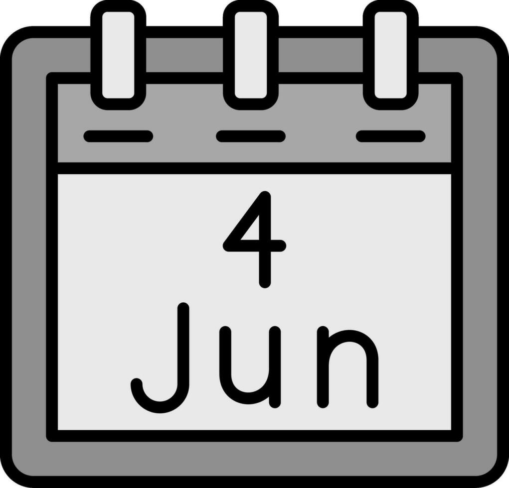 junio 4 4 vector icono