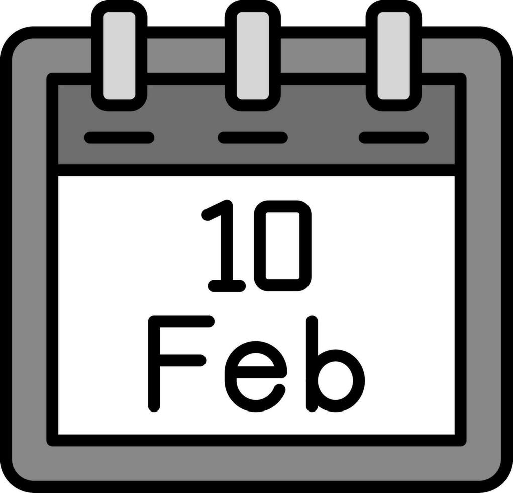 febrero 10 vector icono