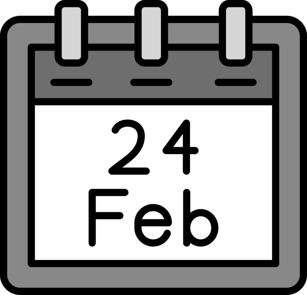 febrero 24 vector icono
