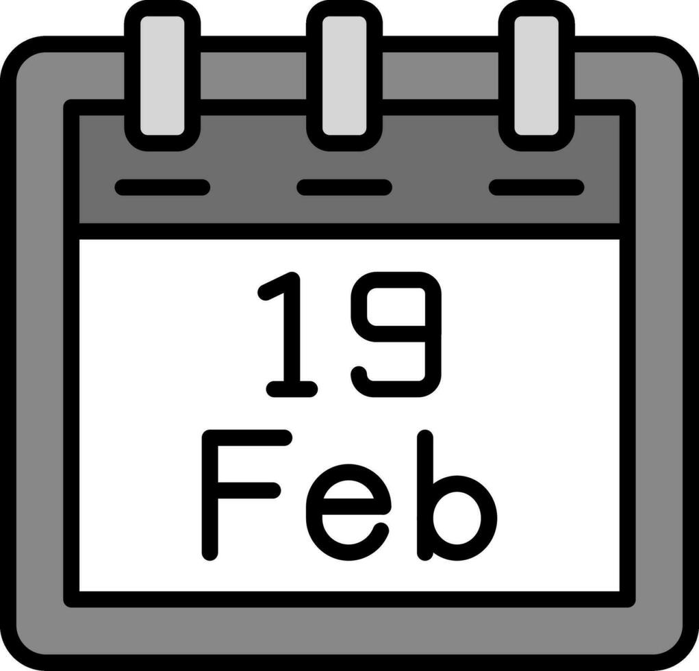 February 19 Vector Icon