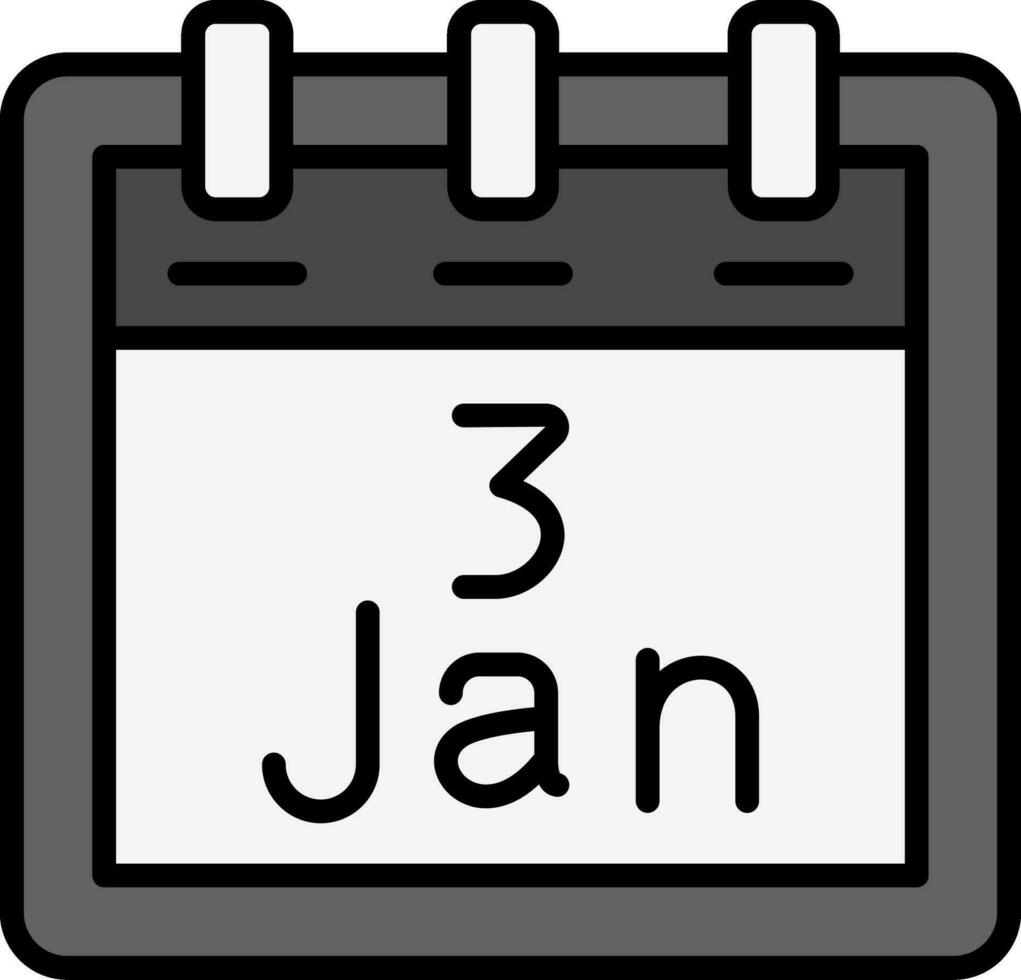 enero 3 vector icono