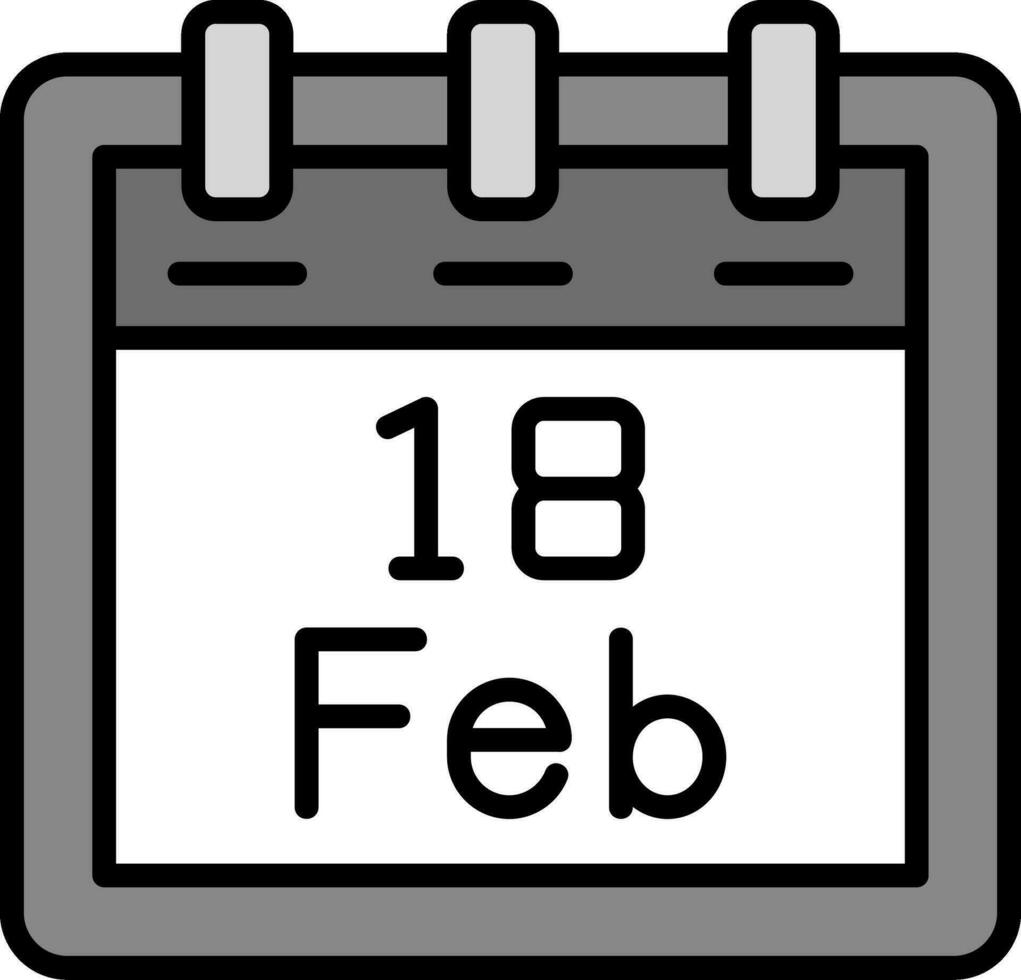 febrero 18 vector icono