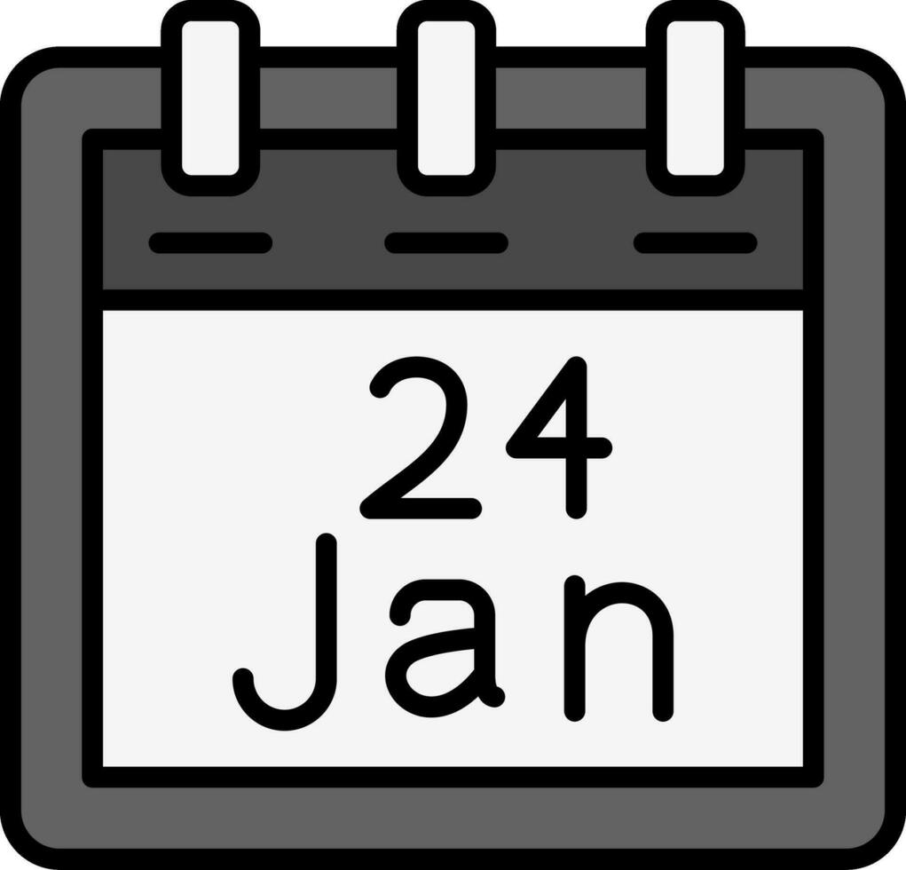 enero 24 vector icono