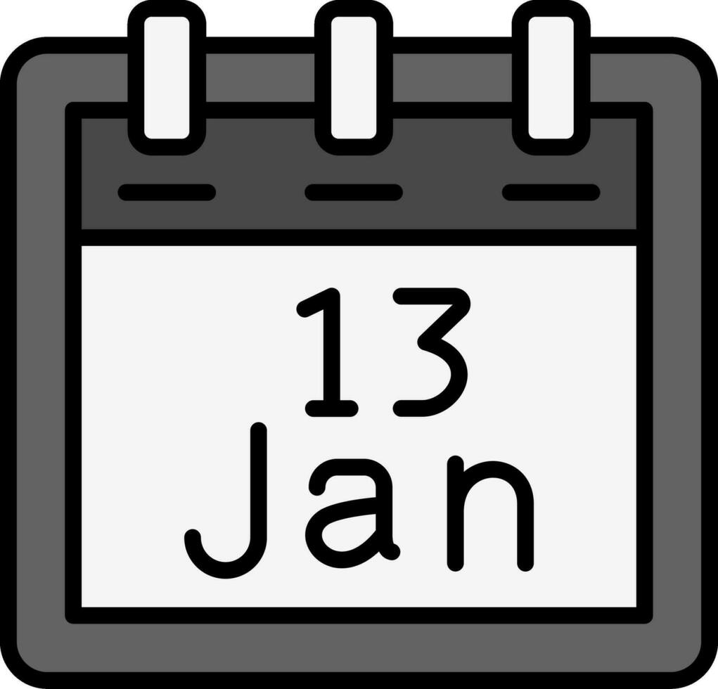 enero 13 vector icono