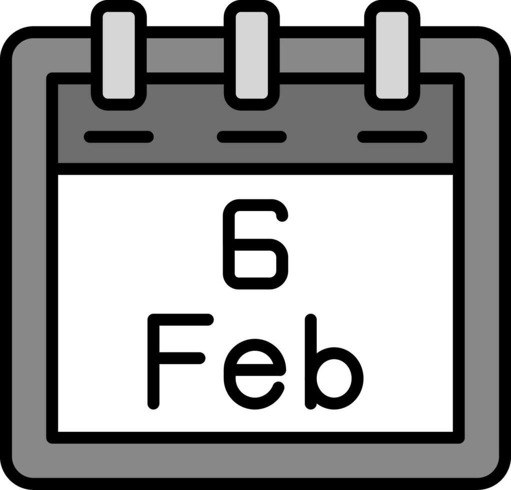 February 6 Vector Icon