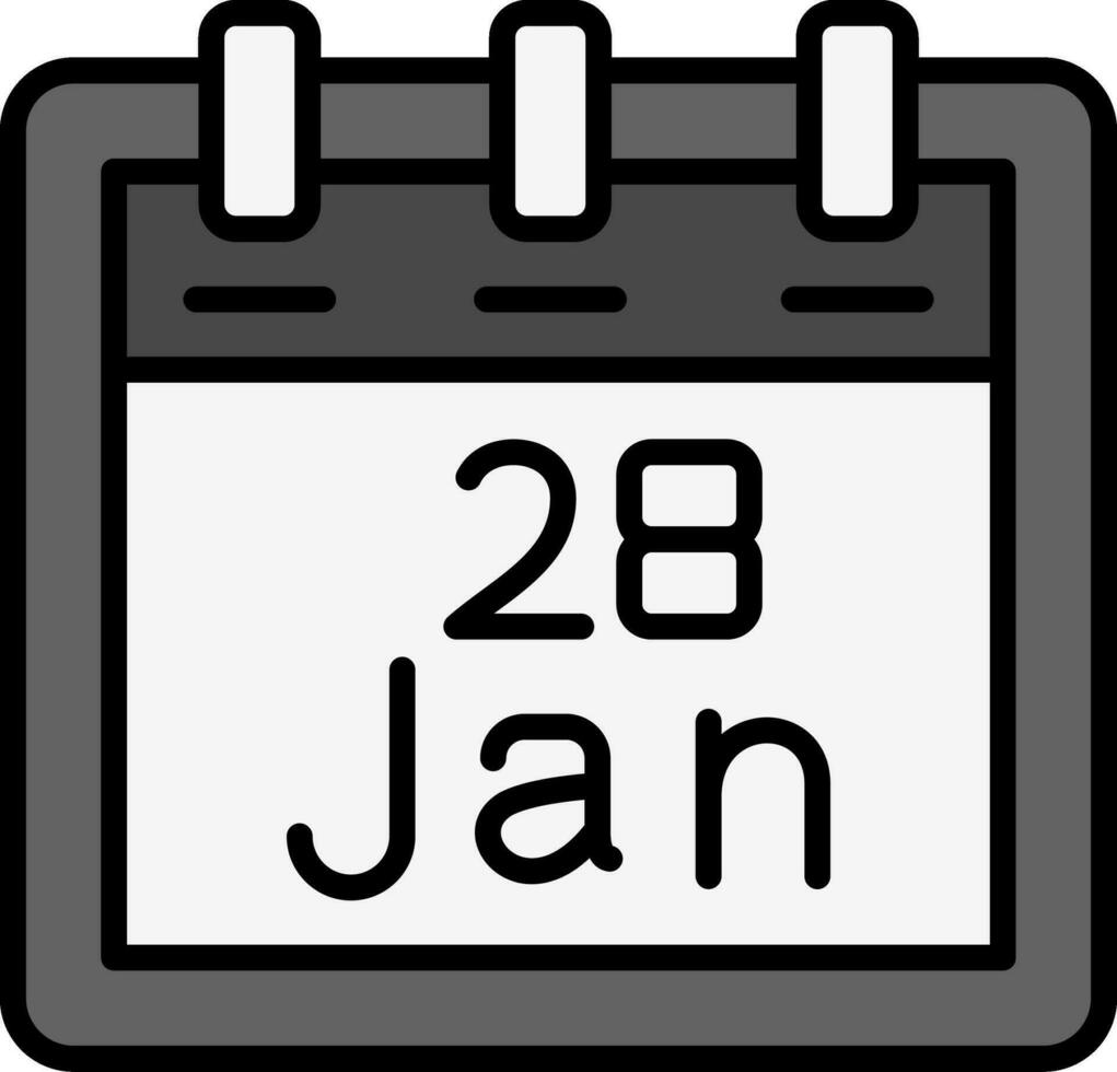 enero 28 vector icono