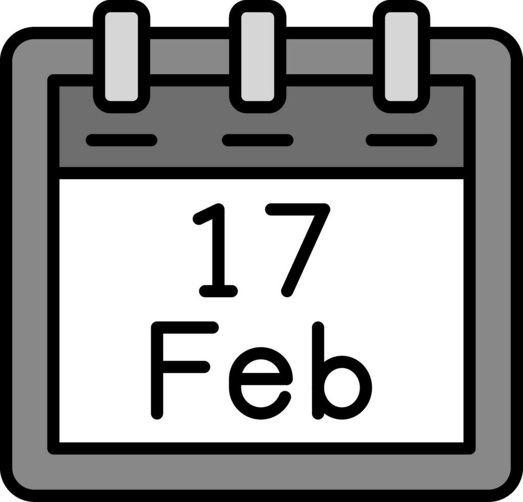 febrero 17 vector icono