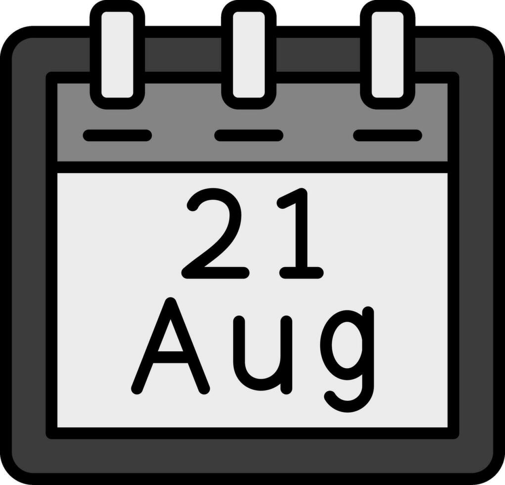 August 21 Vector Icon