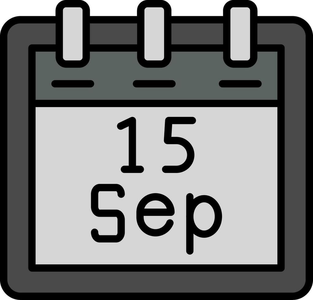 septiembre 15 vector icono