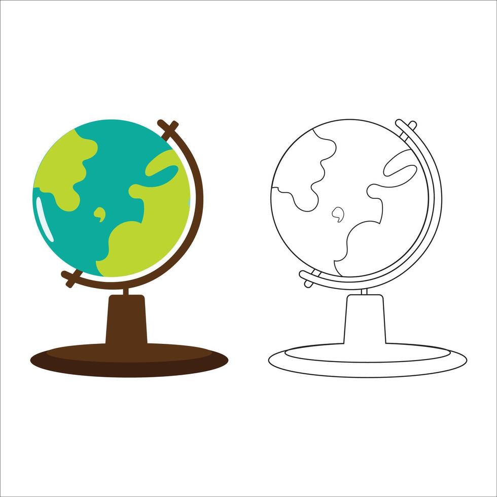 Globe outline with Clipart vector