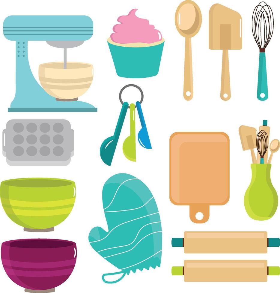 Baking Set Clipart Kitchen item set vector