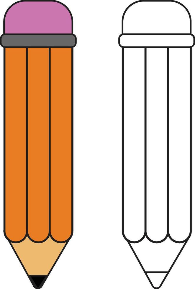 Pen Outline with Clipart Set vector
