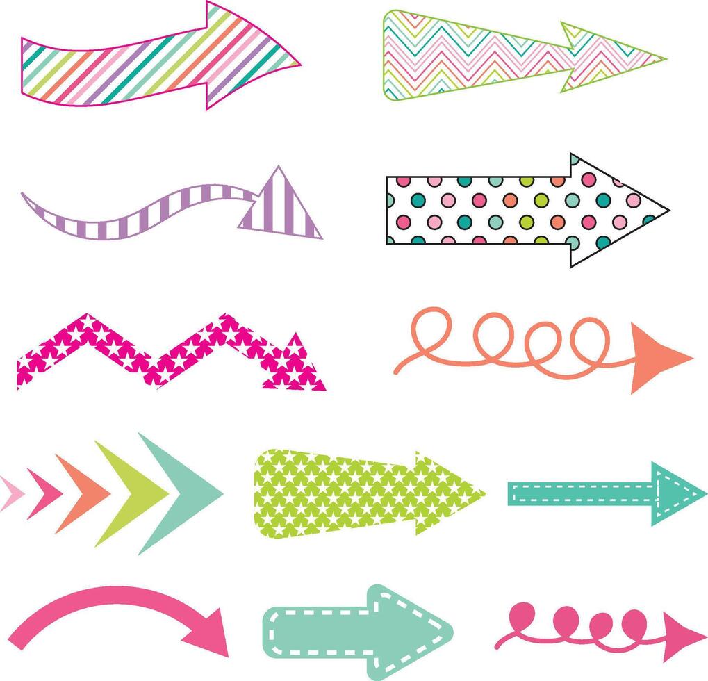 Different Arrow Design Vector Set