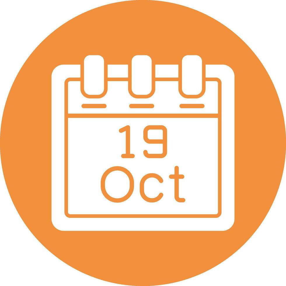 October 19 Vector Icon