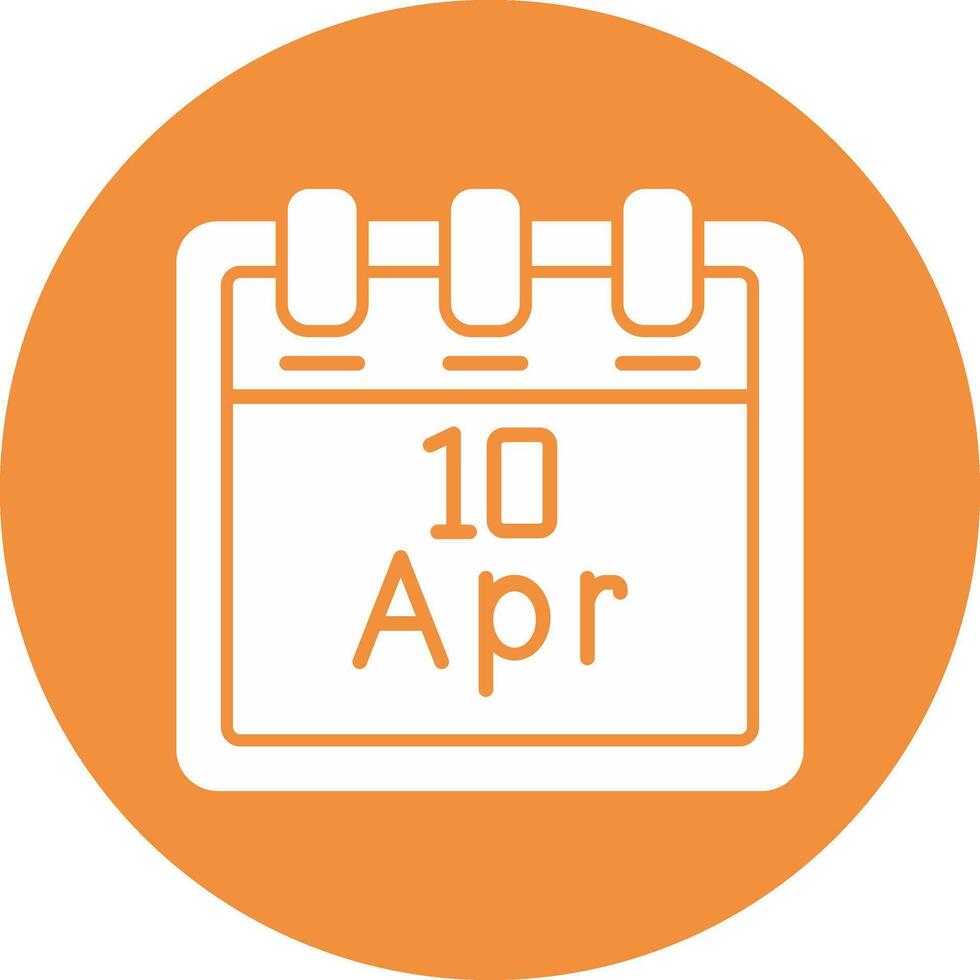 abril 10 vector icono