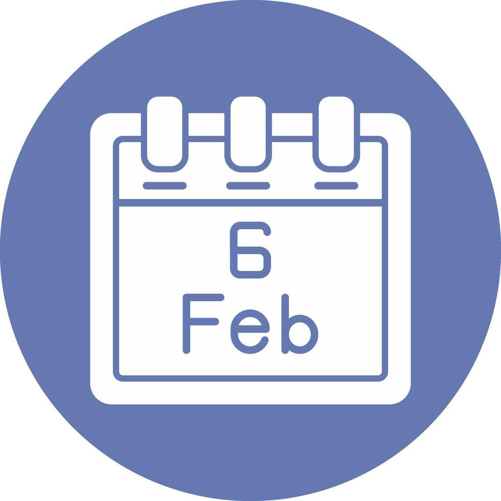 February 6 Vector Icon