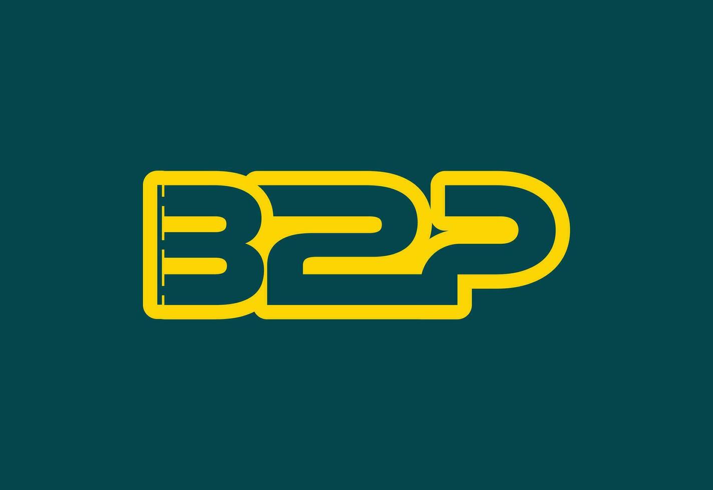B2P letter logo and icon design template vector