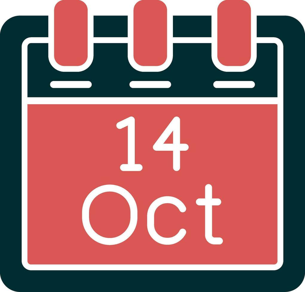 October 14 Vector Icon