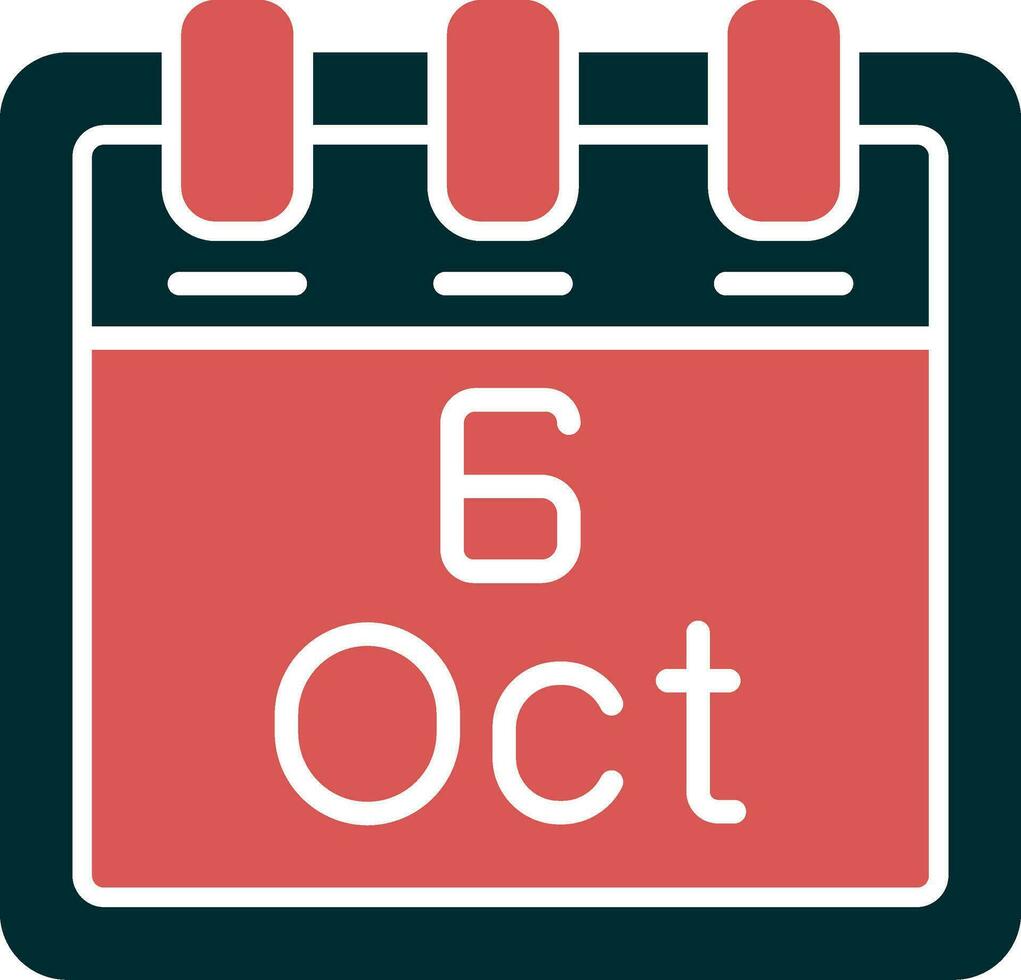 October 6 Vector Icon