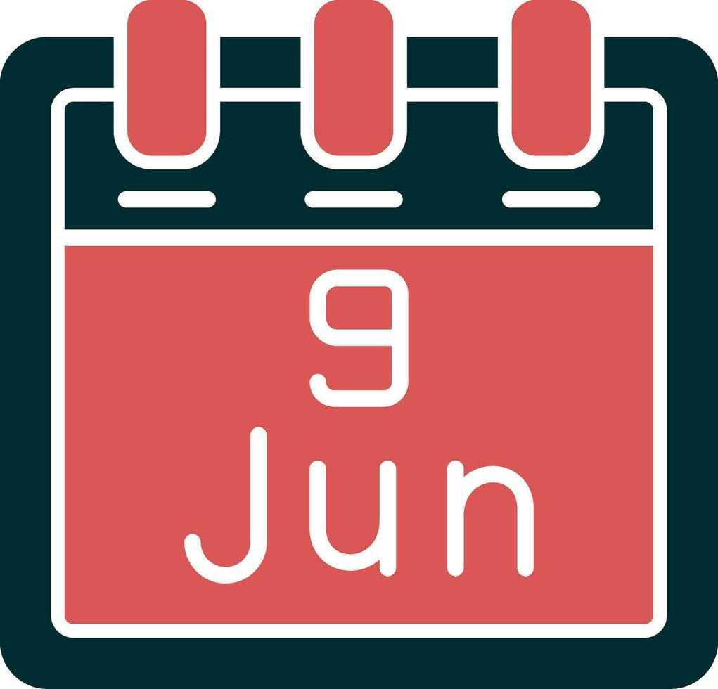 junio 9 9 vector icono