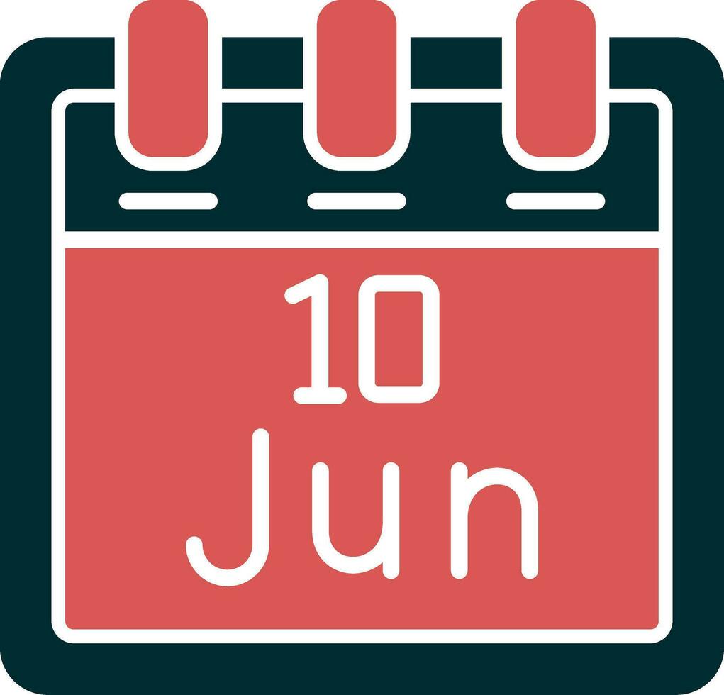 June 10 Vector Icon