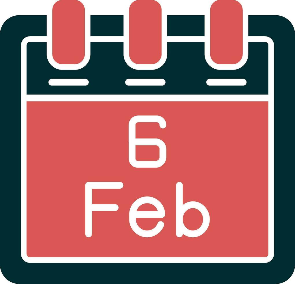 February 6 Vector Icon