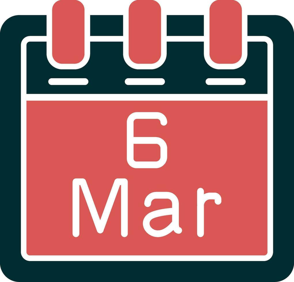 March 6 Vector Icon
