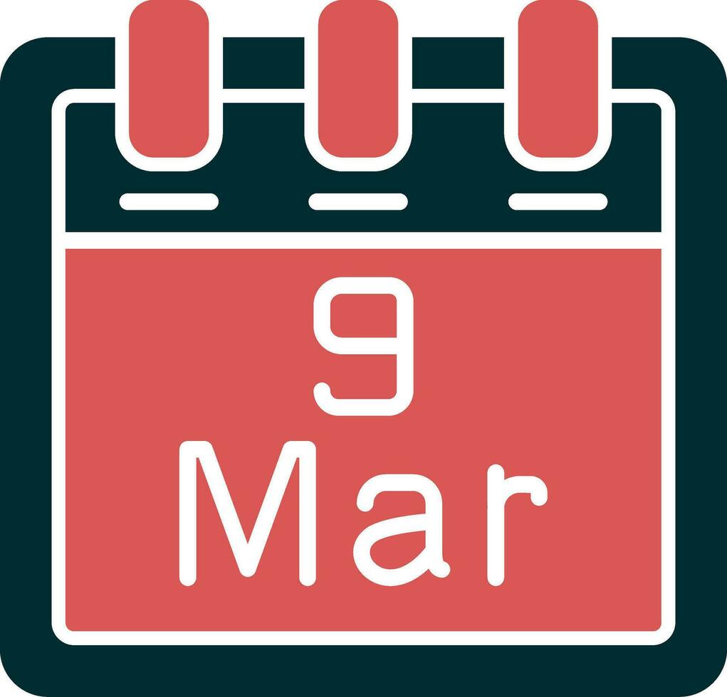 March 9 Vector Icon