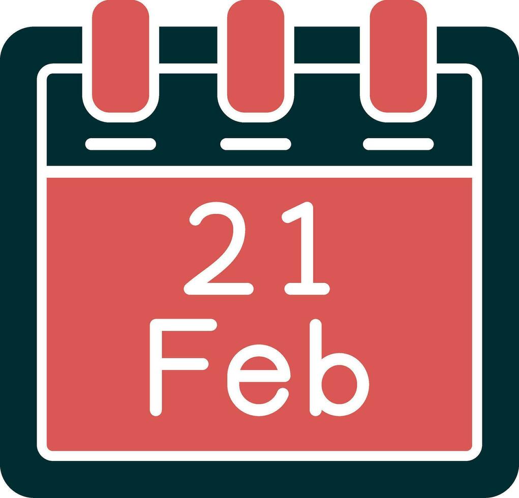 February 21 Vector Icon