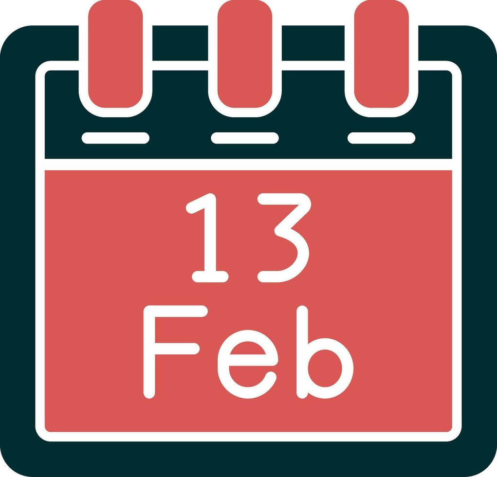 February 13 Vector Icon