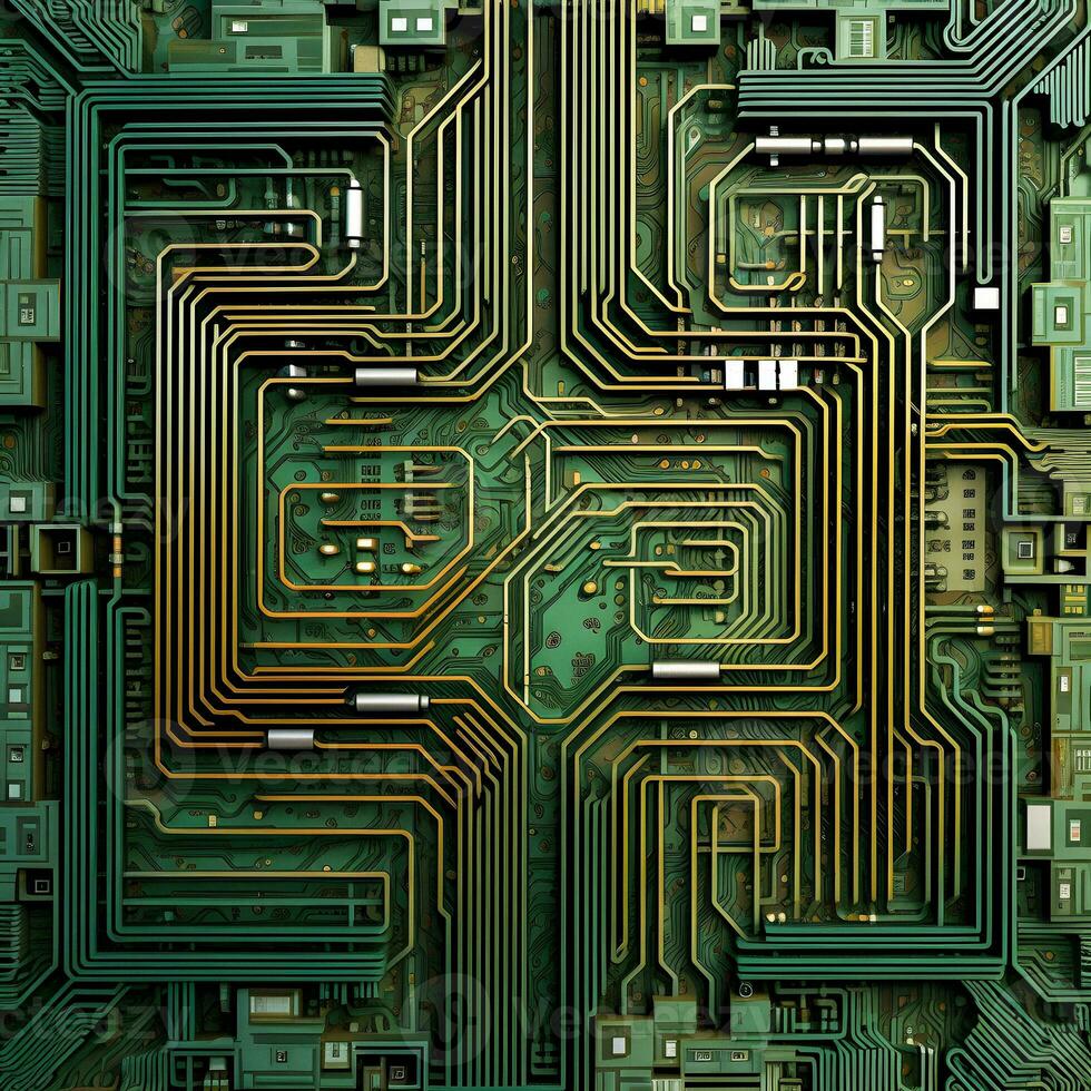 AI Generated Circuit Board Maze photo