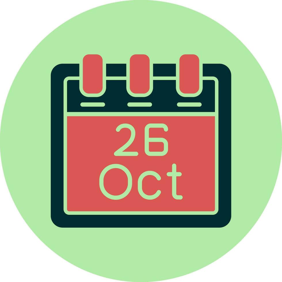 October 26 Vector Icon