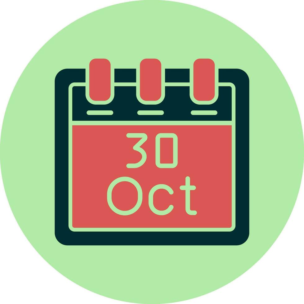 October 30 Vector Icon