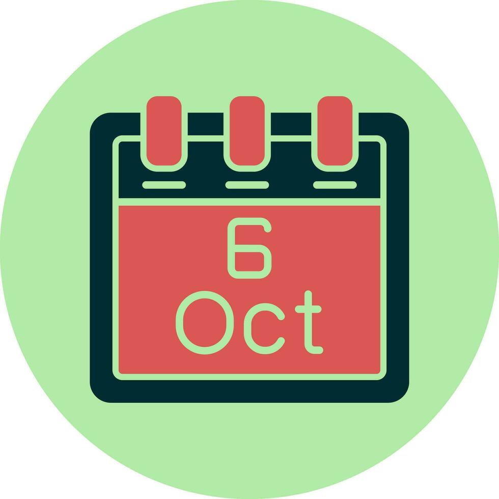 October 6 Vector Icon