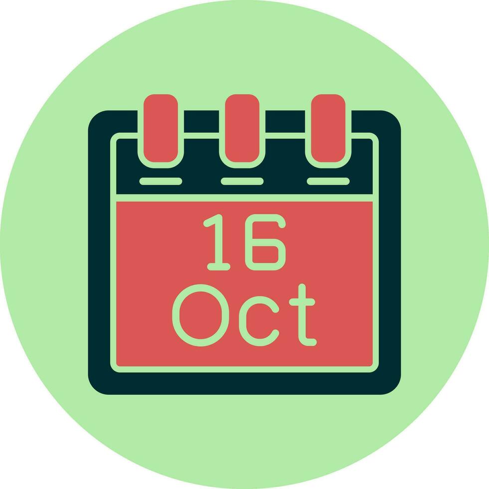 October 16 Vector Icon