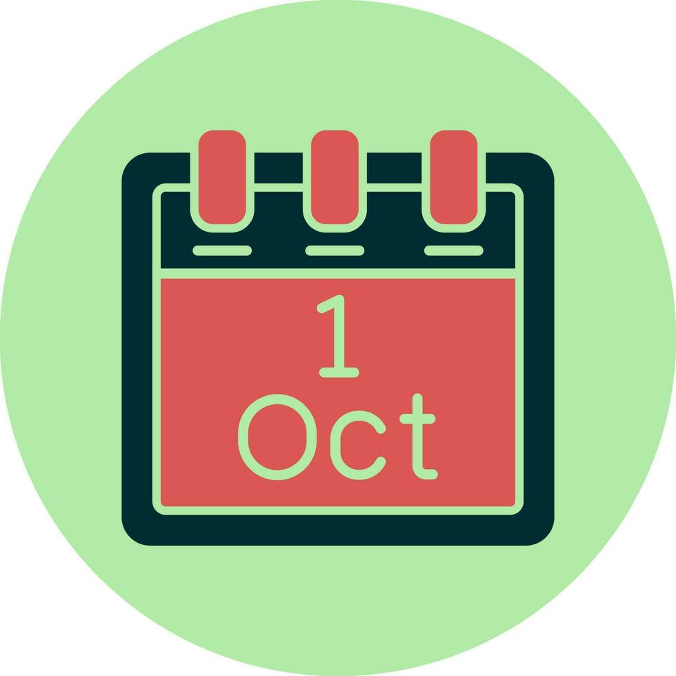 October 1 Vector Icon